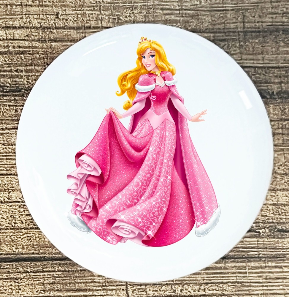 Aurora Sleeping  Disney Princess kitchen cabinet knobs white ceramic knob pull