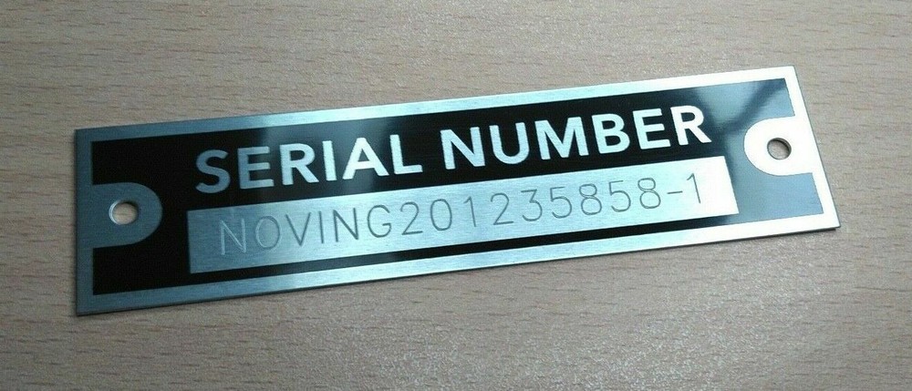ENGRAVED SERIAL NUMBER PLATE DATA IDENTIFICATION ID TAG