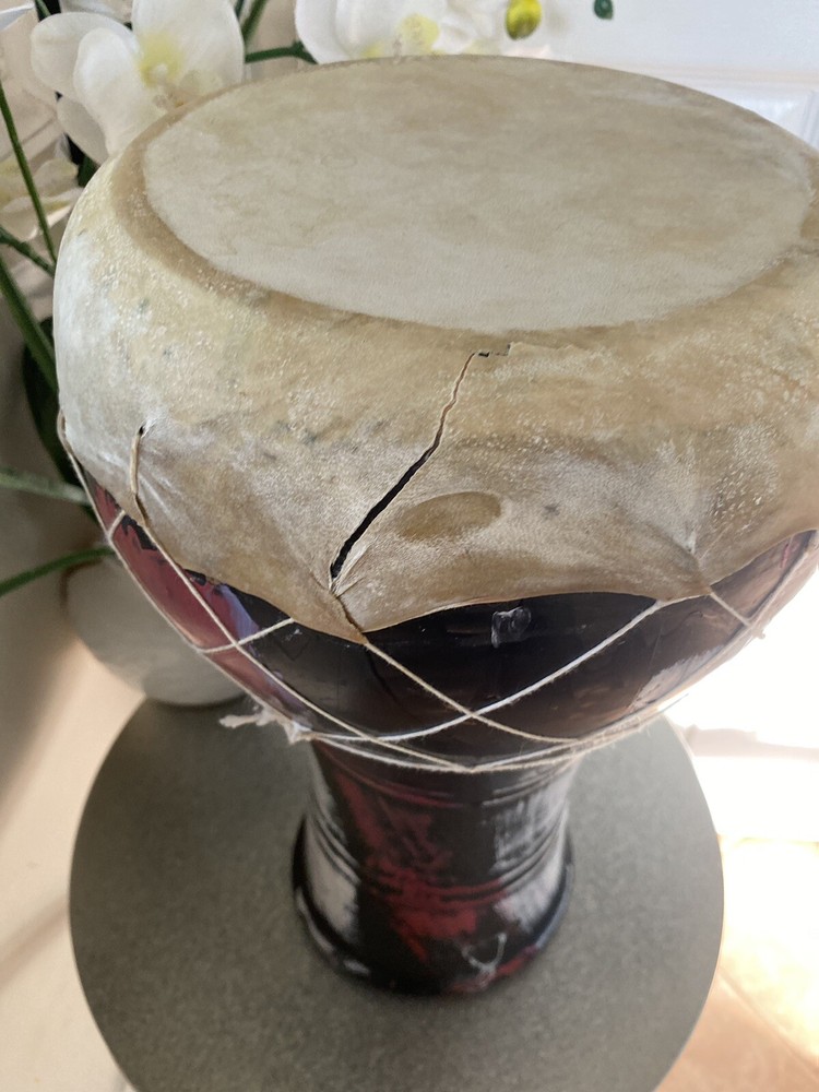 Vintage Painted Ceramic DRUM