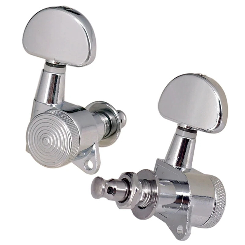 Chrome 6R Inline Guitar String Tuning Pegs Auto Locking Tuners Keys Machine Head