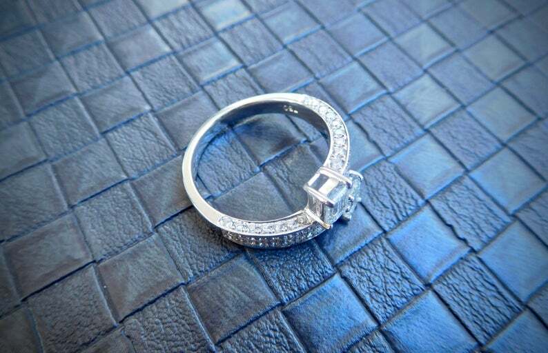 2 Big Baguette Solid 925 Sterling Silver Ring RSG 358