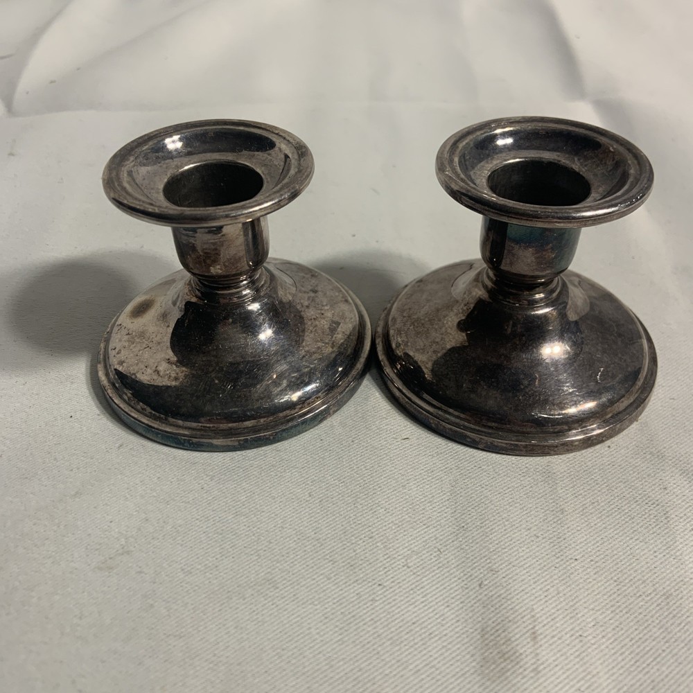 Birks Regency E.p Copper Silver Plated Candlestick Holders
