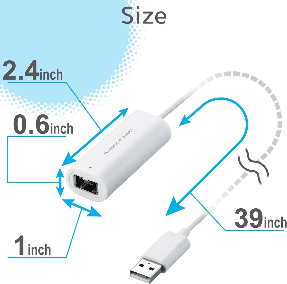Compact & Fast Wii Controller to USB Adapter for Effortless PC Gaming Experience