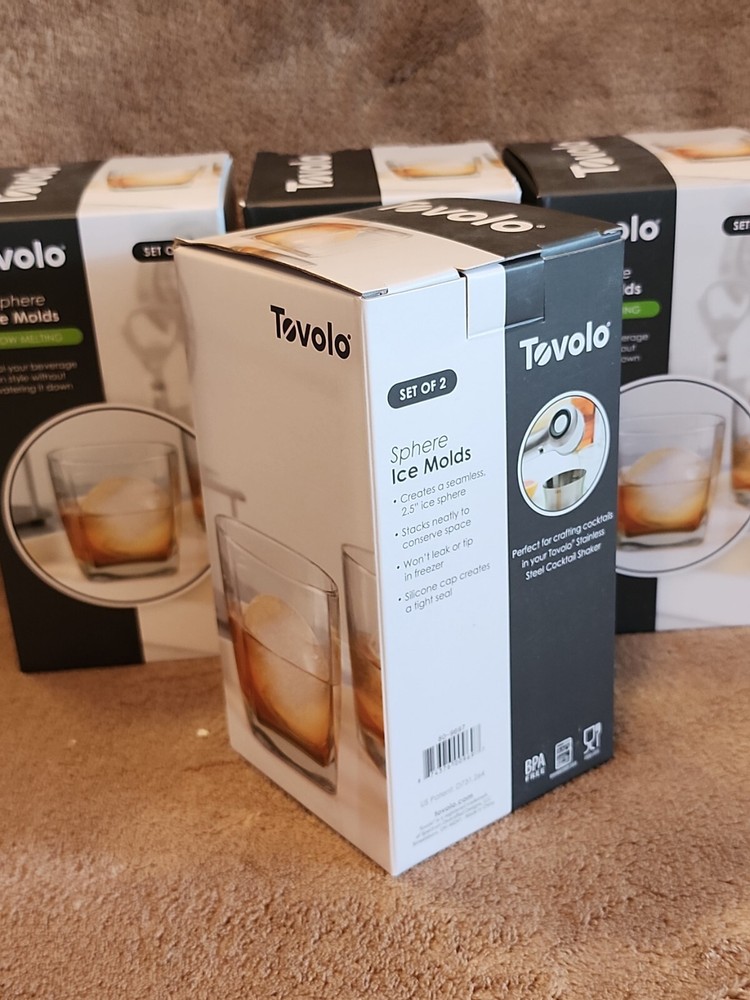 4 Boxes: Tovolo Sphere Ice Stackable Molds, 2.5" Slow Melting. Total 8 Molds