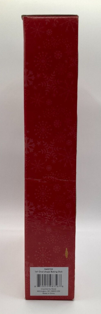Red Christmas Tree & Snowflake 2 Pc Baking Dishes Rectangle & Oval Set of Two