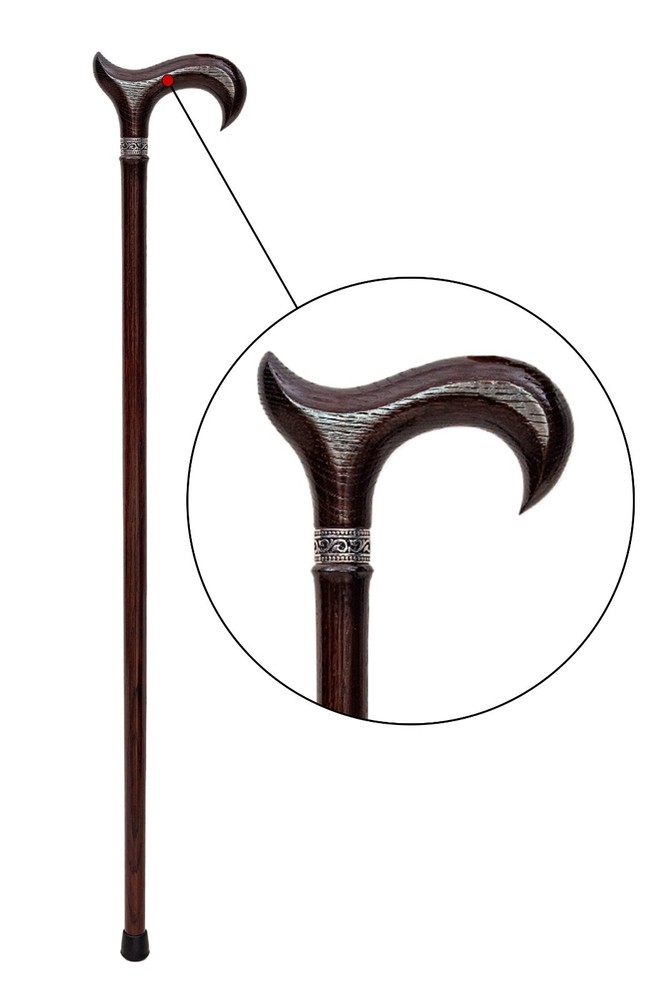 Dr. Watson - Handcrafted Wooden Walking Stick, Walking Cane, Derby Handle