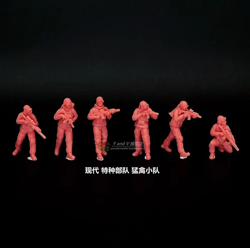 1/72 Modern US "Special Forces Raptor Team" 6 man group model (3D printed)