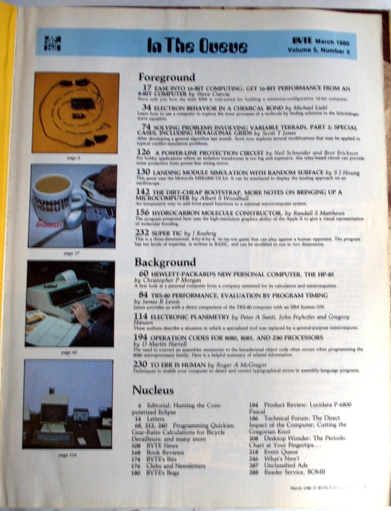 Historic Collection BYTE Magazine 3 Issues 1980 January - March