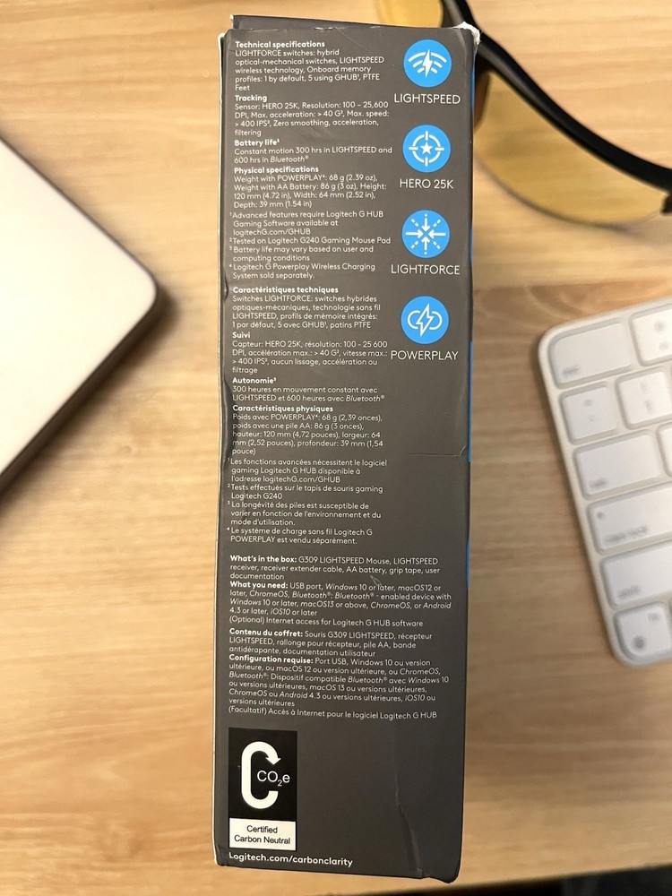 Logitech G309 Wireless Gaming Mouse Lightspeed/Bluetooth - White