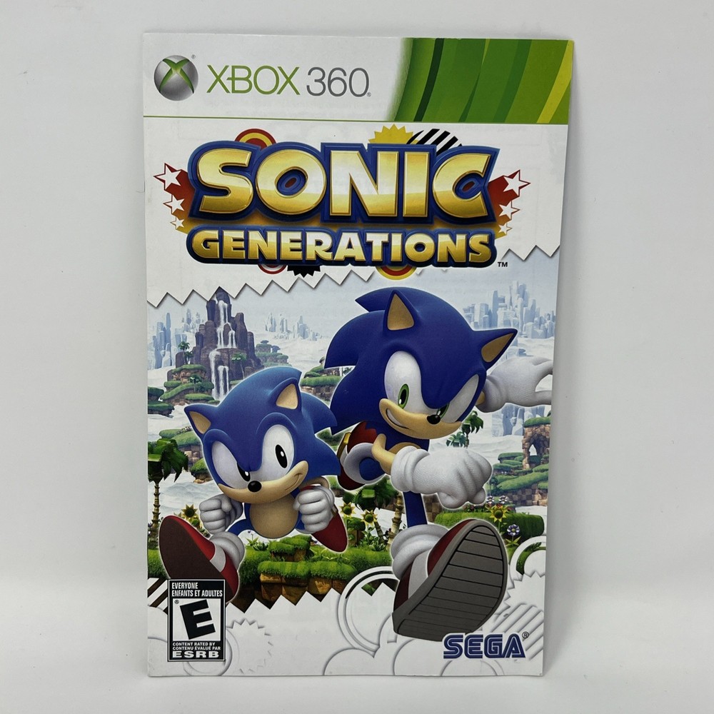 Sonic Generations (Microsoft Xbox 360, 2011) Manual Only No Game No Case