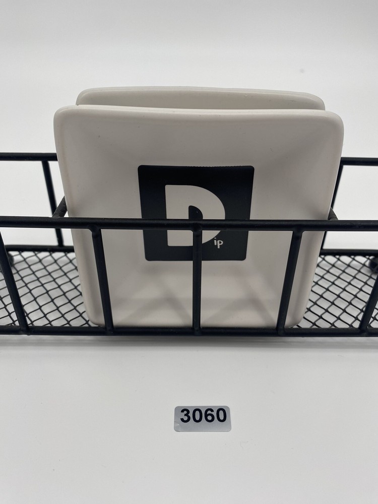 Tabletop Condiments Caddy Wrought Iron Black whith 2 plates