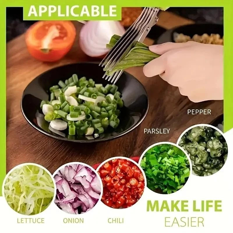 Multifunctional Multi-layer Kitchen Scissors for Cutting Onions Vegetables