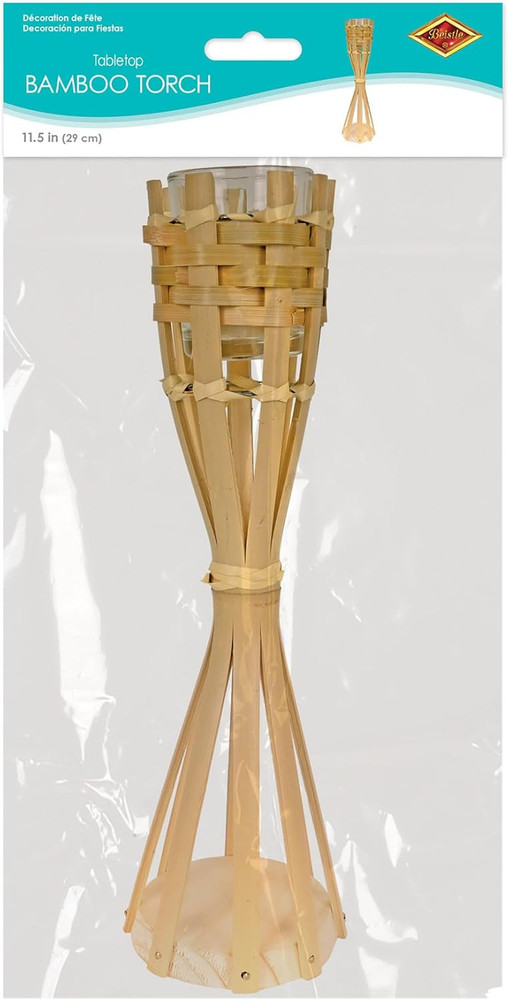 Tabletop Bamboo Torch (Candle Included) Party Accessory (1 Count) (1/Pkg)