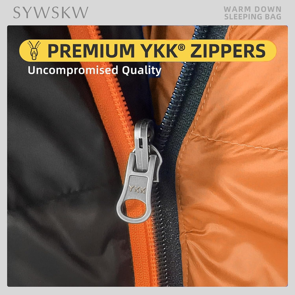 Down Sleeping Bag with Pillow for Backpacking,15℉ 5℉ 0℉ Wide down Sleeping Bag (