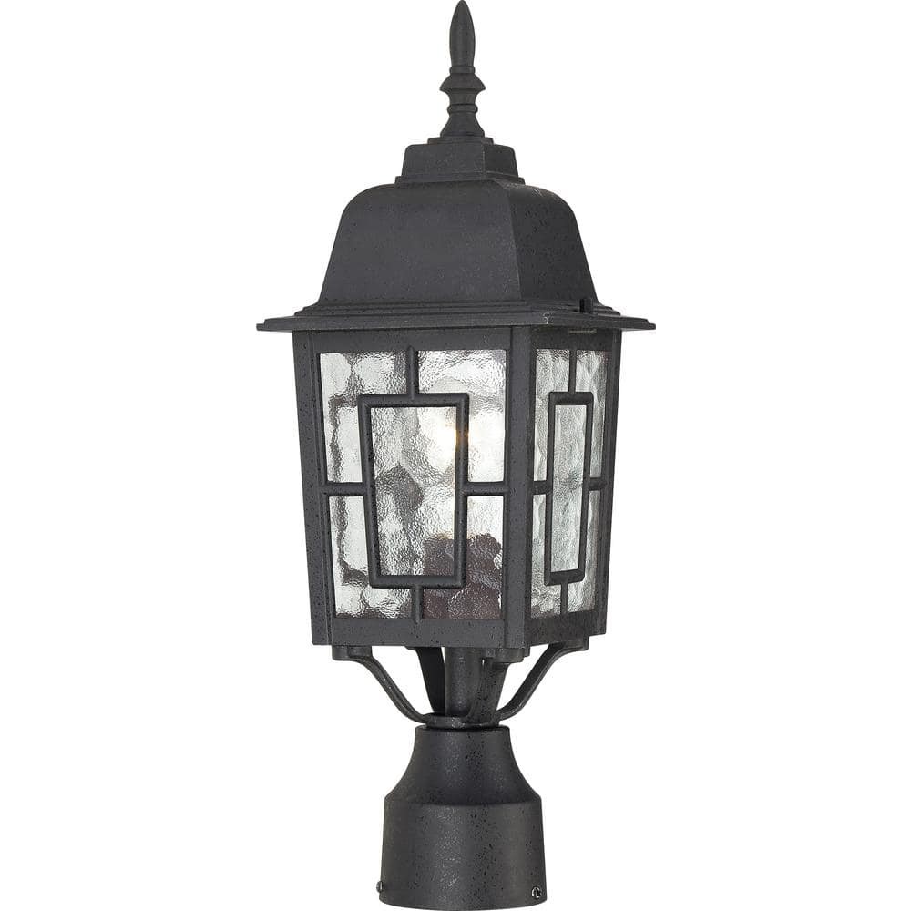 SATCO 1-Light Outdoor Textured Black Post Light