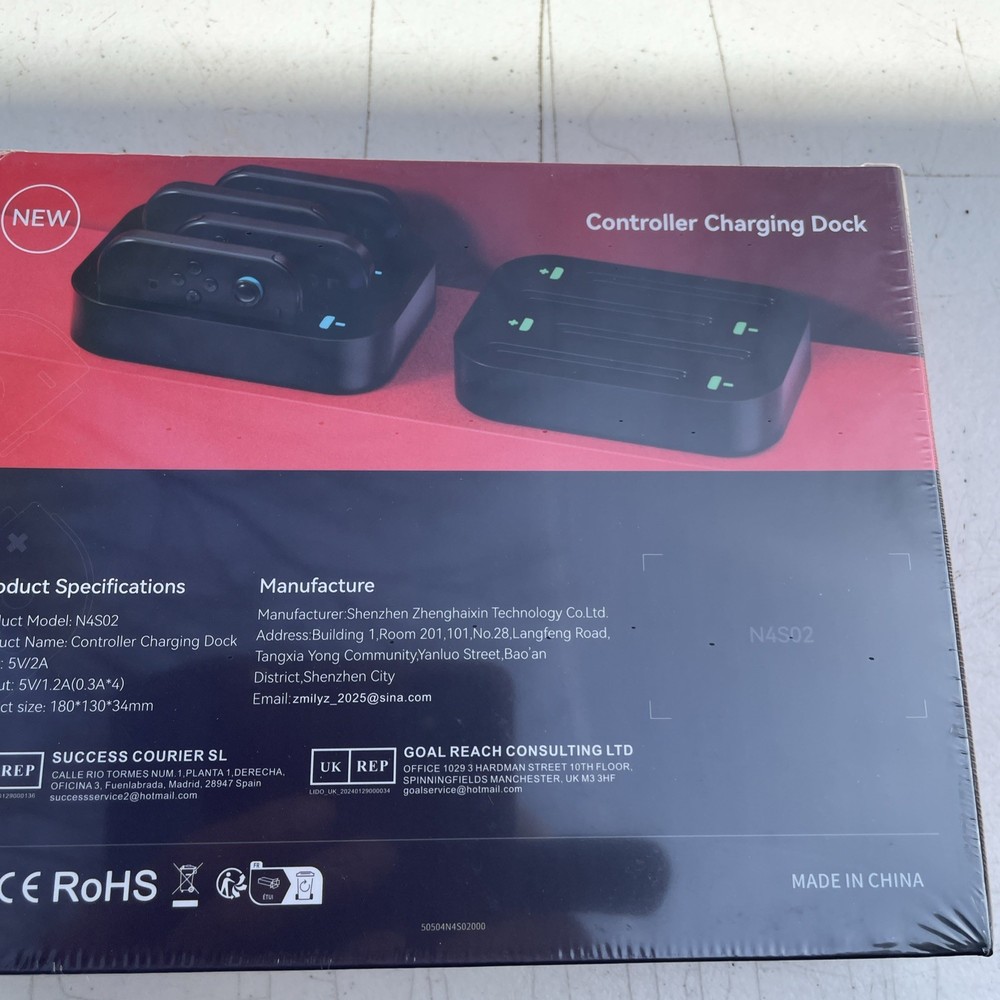 N4502 Controller Charging Dock Black 4 Ports LED Indicator Light 2023