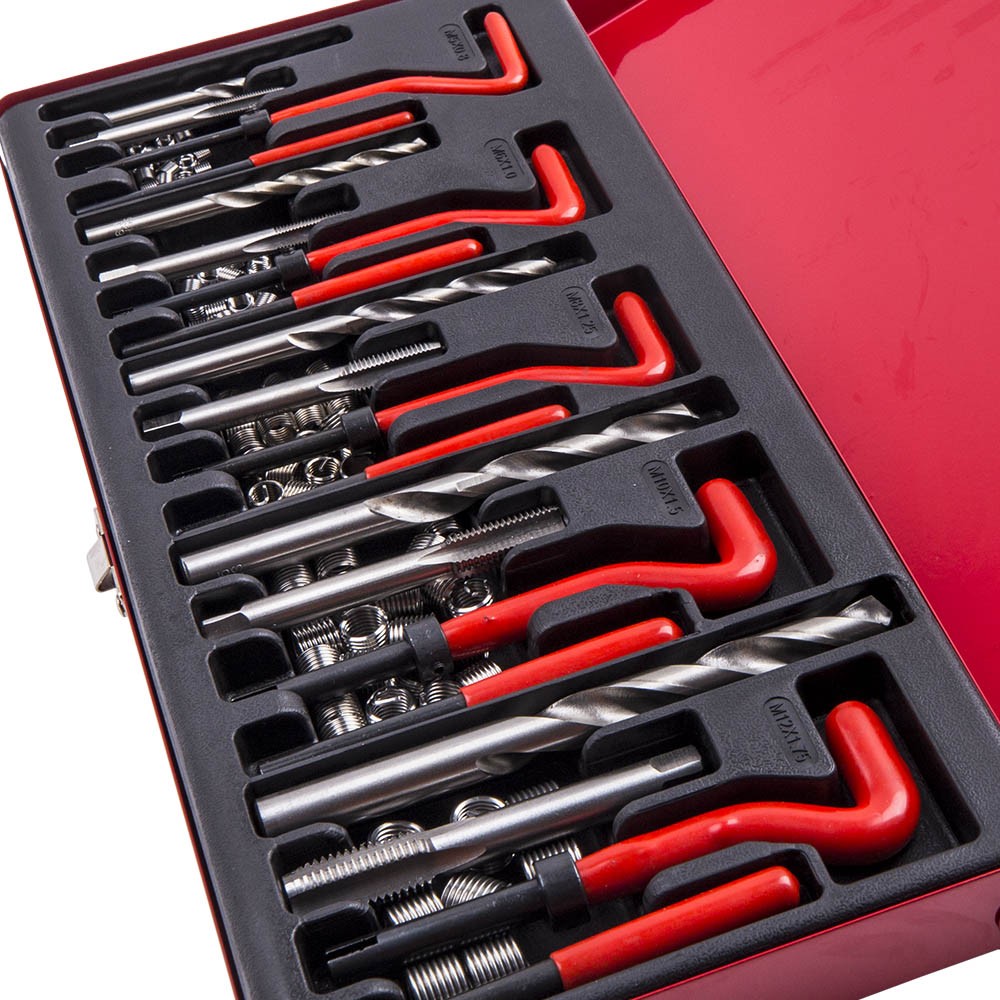 131x Thread Repair Tool Kit Stripped M5 M6 M8 M10 M12 Wire Thread Inserts