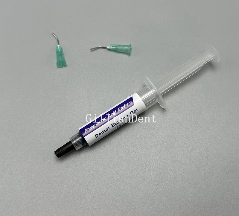 Dental 37% Phospharic Acid Etching Etchant 5ml Syringe Gel Kit + 2 Bent Tips
