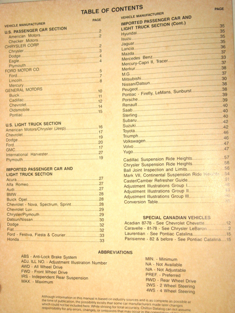 1988 SEALED POWER Alignment Specification Manual, 58 pages, # 251-88