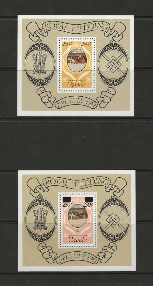 UGANDA - 1981 MNH ROYAL WEDDING MINI-SHEETS - REGULAR & OVERPRINT - A72e