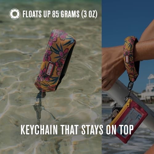 SportFloat Floating Wrist Strap – Waterproof Flotation Strap Keychain – Leaves