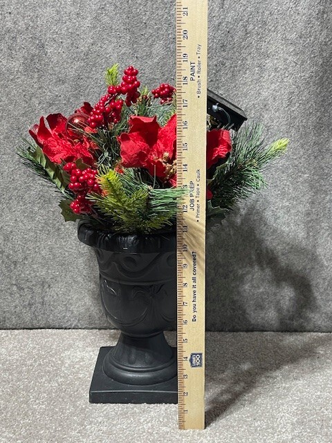 Christmas Solar Greenery with Urn 6x18