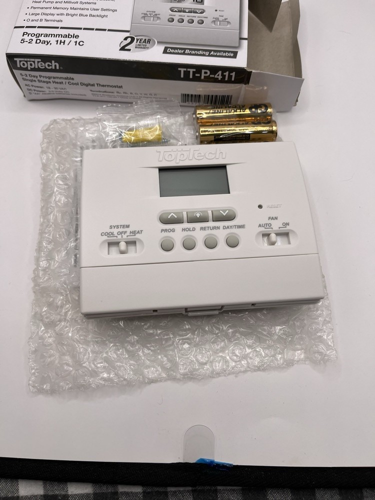 Top Tech TT-N-411 Thermostat Single Stage Digital Non-Programmable