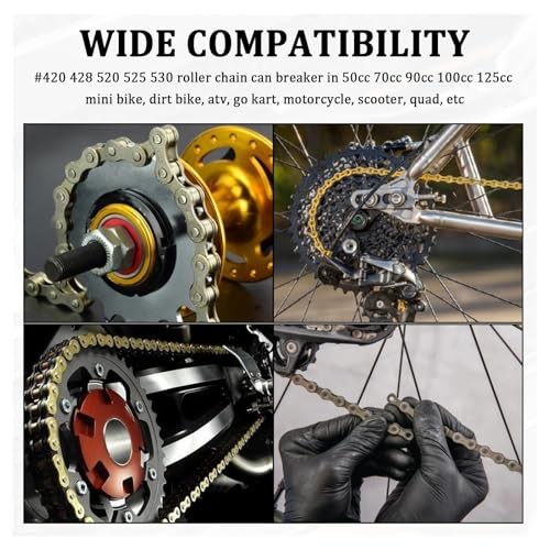 Motorcycle Chain Breaker Tool with Replacement Thimble,Durable Motorcycle