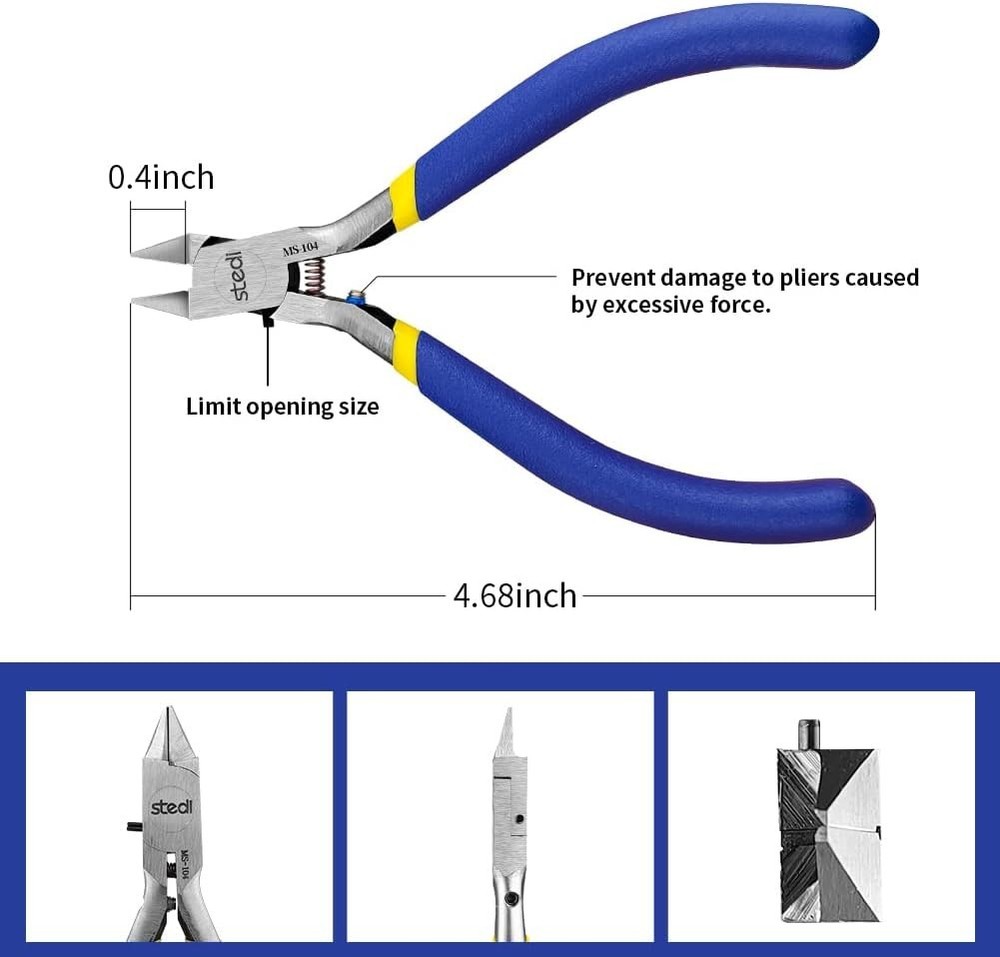 Professional Grade 4.7-Inch Model Nipper - Replaceable Spring & Ultra-Thin Blade
