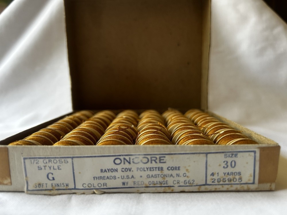 OnCore Red/Orange Polyester Thread. Size 30. 41 Yards. Style G-soft Finish.