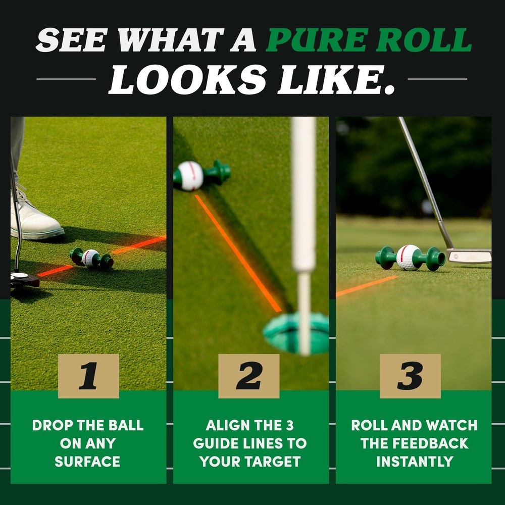 Putting Trainer – Golf Training Aid for Consistent Roll, Precision Start Line...