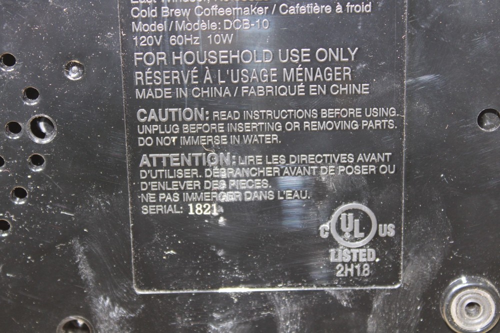 CUISINART DCB-10 AUTOMATIC COLD BREW COFFEE MAKER