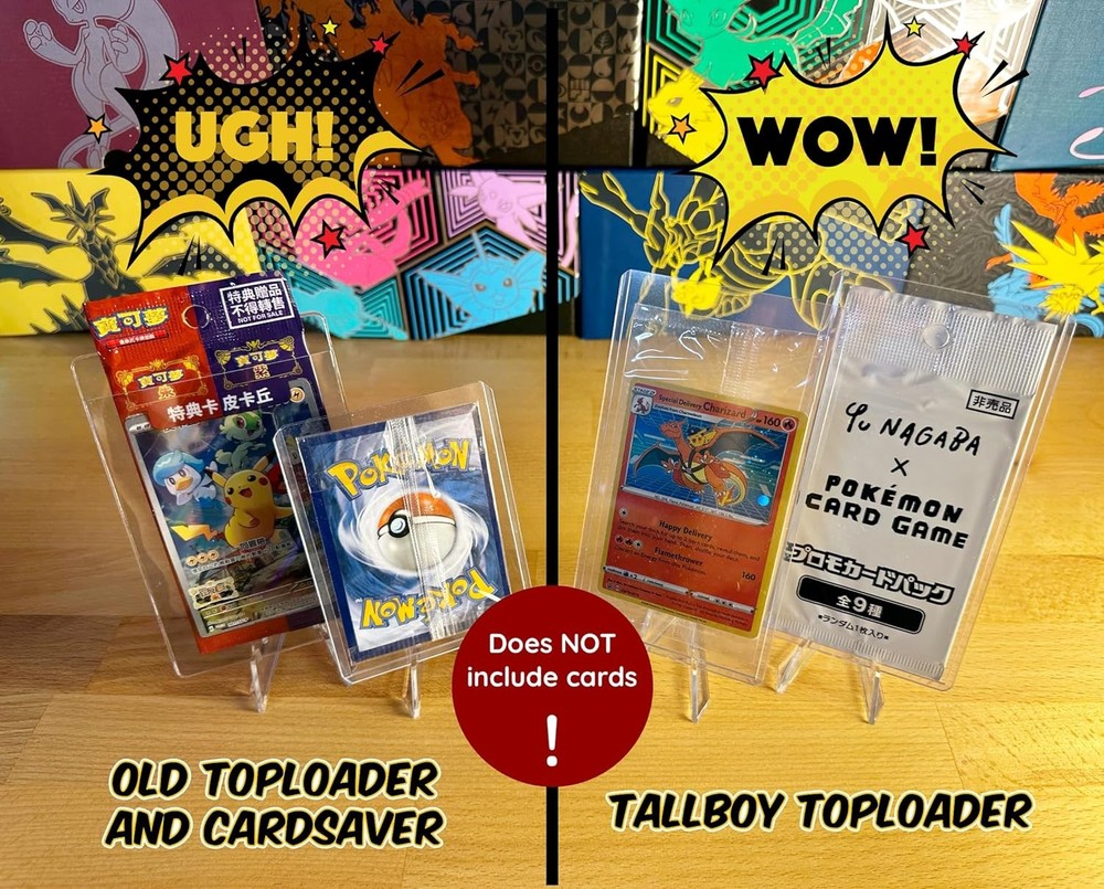 Tallboy Extra Tall & Thick Toploader Compatible with Sealed Pokemon Clear