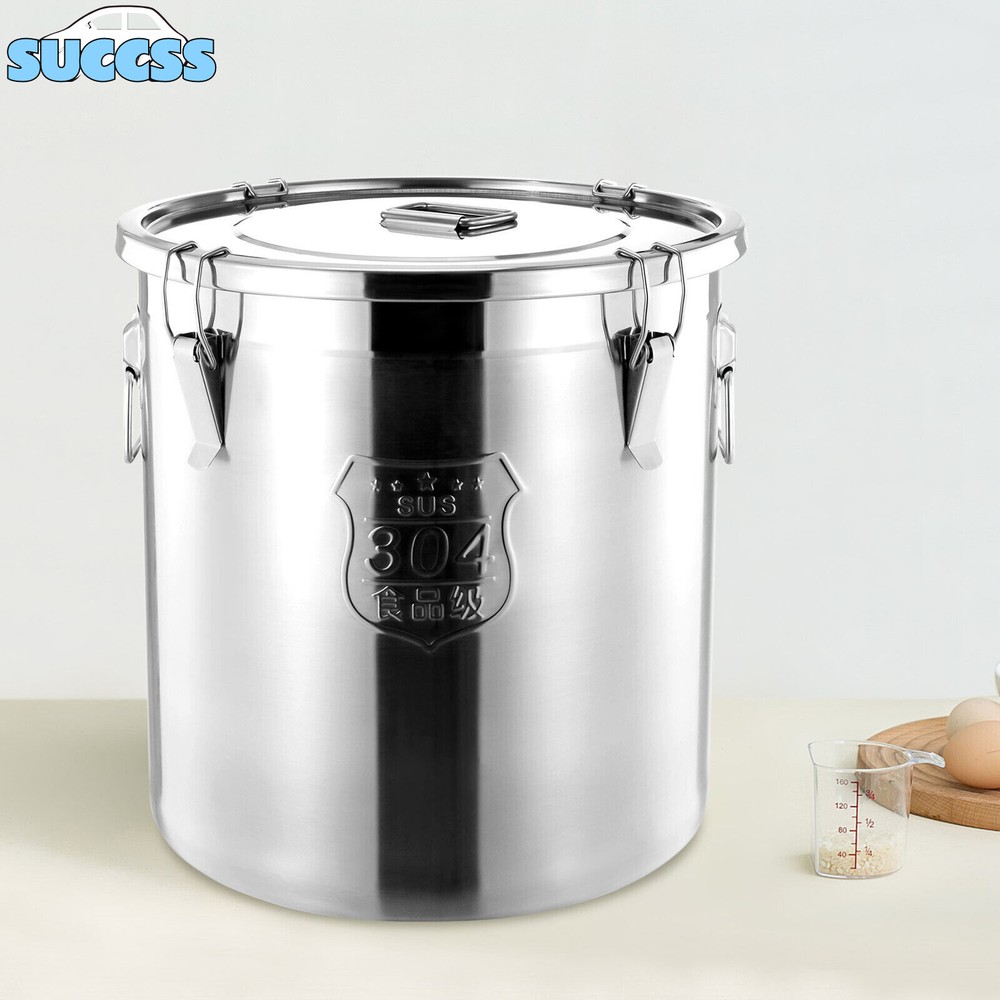 48L Stainless Steel Airtight Container Rice Cereal Grain Container Storage Box