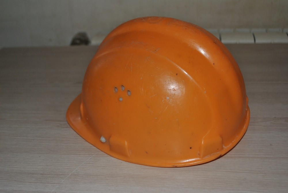 Vintage Soviet construction helmet