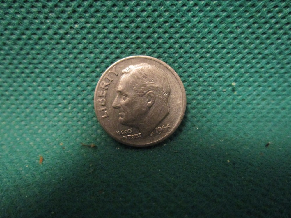 1966 No Mint Mark -  Roosevelt Dime - Good