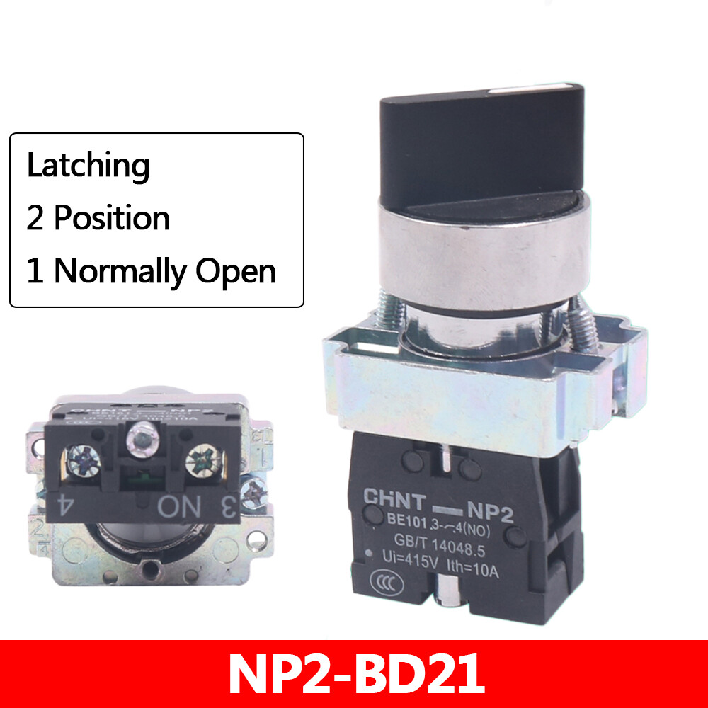 2/3 Position 22mm Latching Rotary Control Switch Panel Mount Changeover Selector