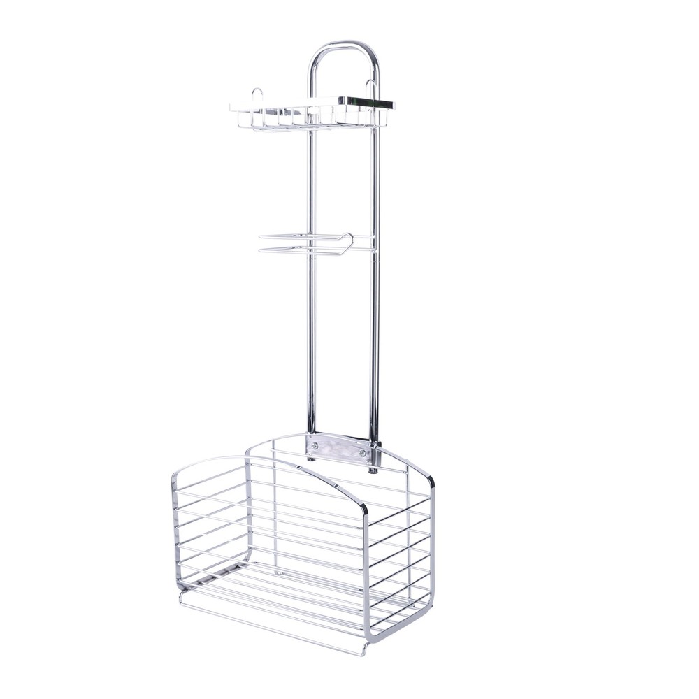 Harbor Collection Adjustable 2 Shelf Bathroom Organizer in Chrome