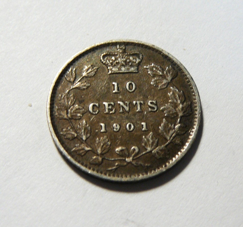 1901 CANADA SILVER 10 CENTS Coin
