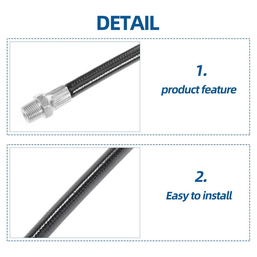 5 Pcs Flex Extension Hoses Quick Release Grease Coupler Double Handle Nozzle