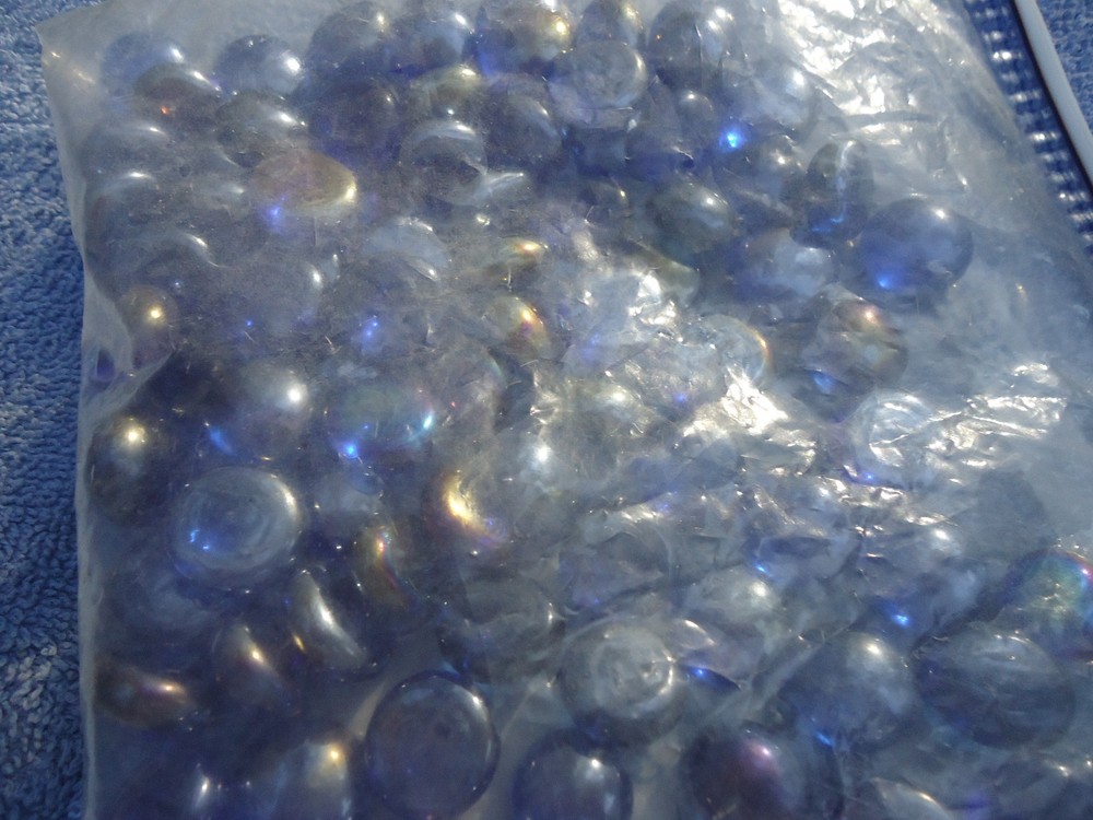 Crafts Decorative Blue Flat Bottom Marbles 15oz.