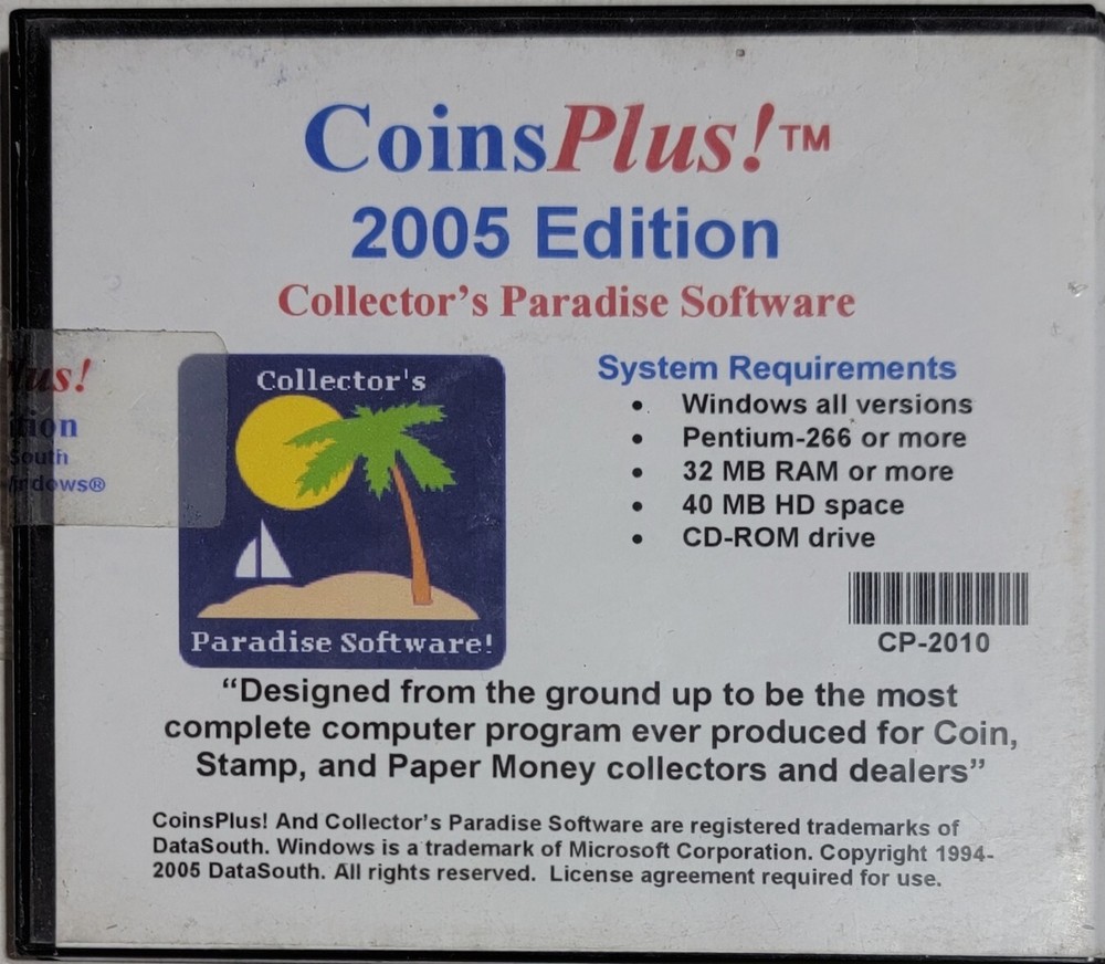 COINS PLUS 2005 CD-ROM NEW OLD STOCK T3