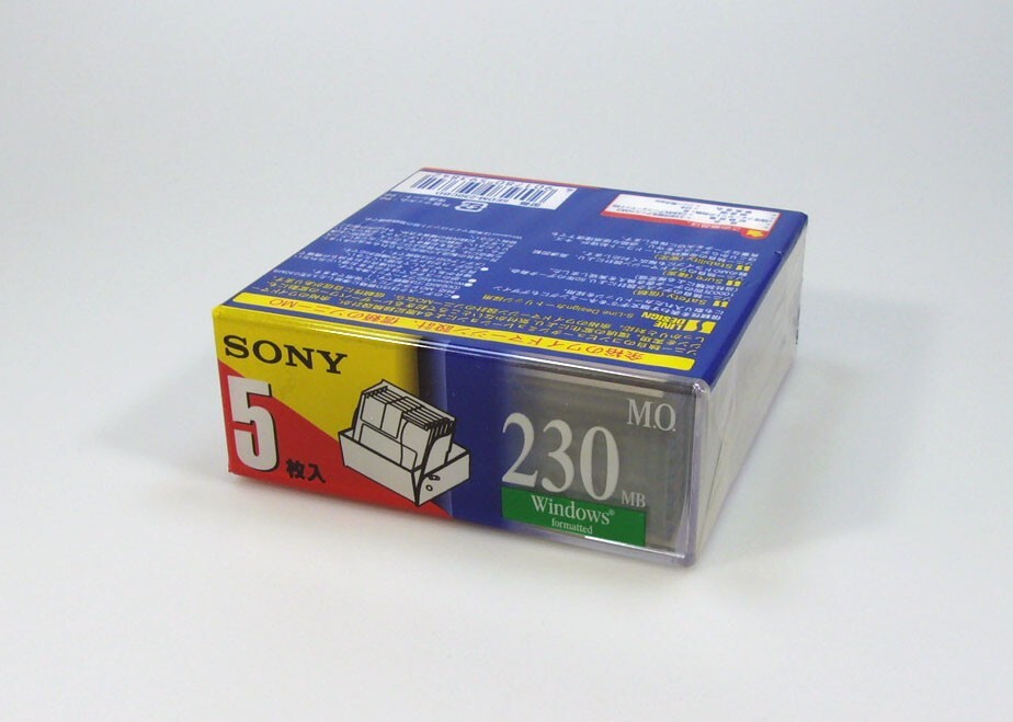 5x Unopened box packaged Sony 3.5inch 230MB Rewritable MO Disk / Windows format