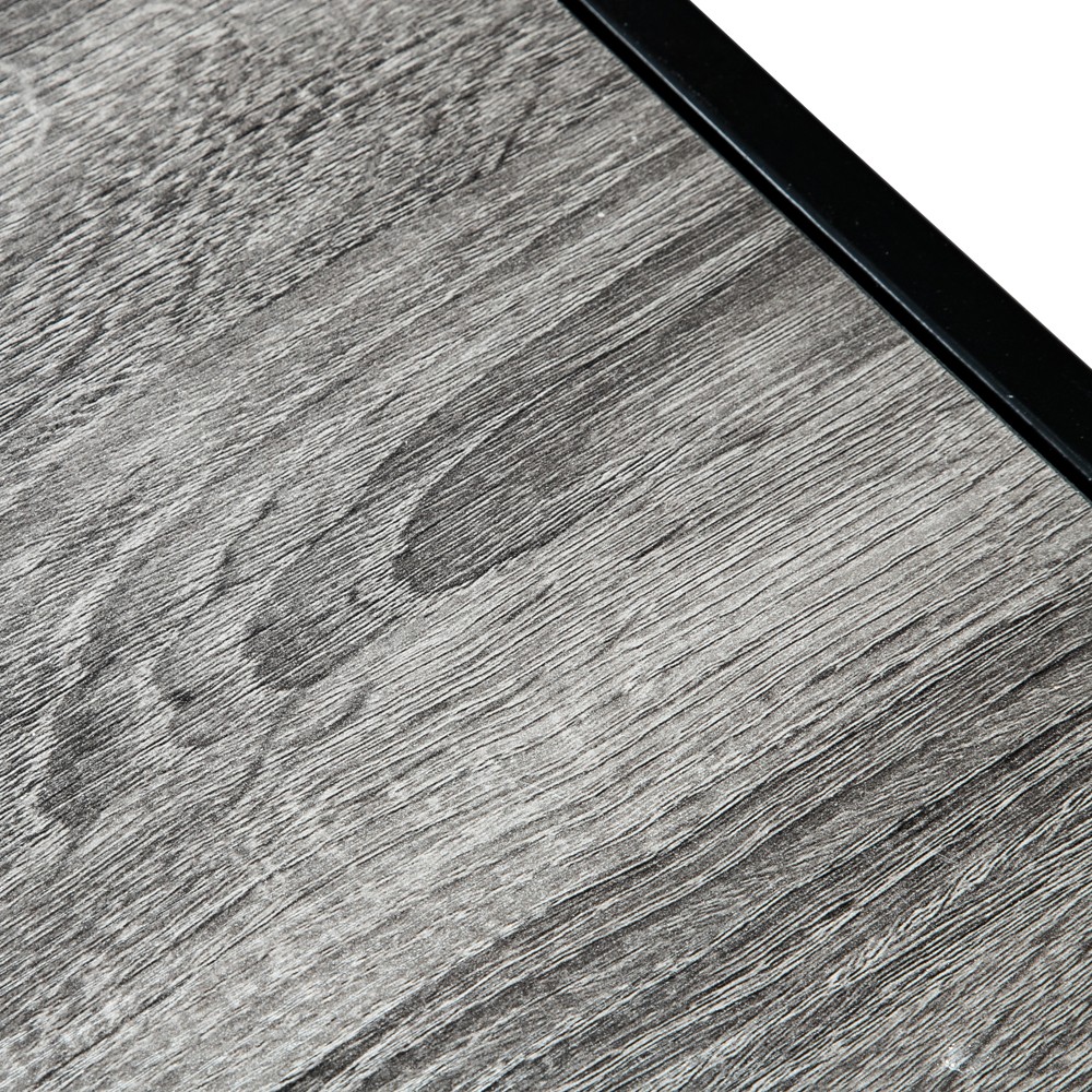 Grey MDF Countertop Black Wrought Iron Base 2 Layers Forked Console Table