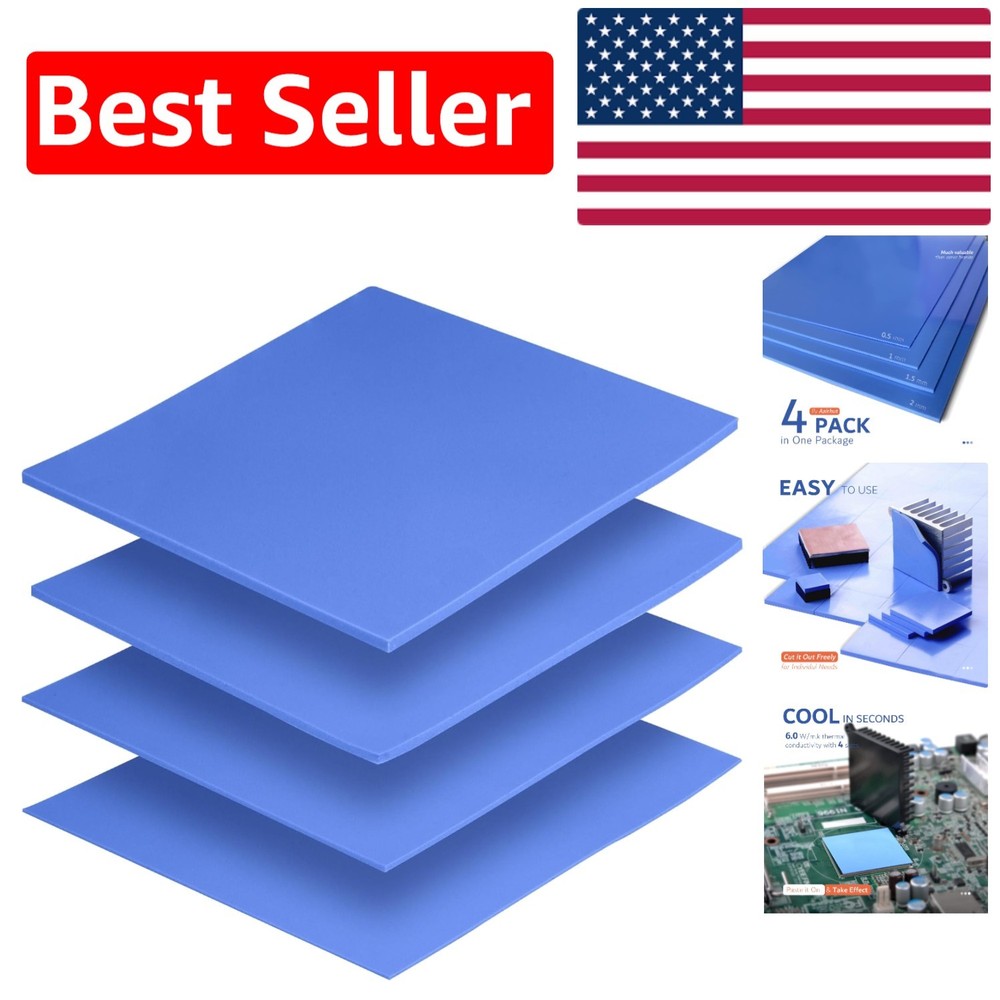 High Performance 4 Pack Silicone Thermal Cooling Pads - Non-Conductive & Safe