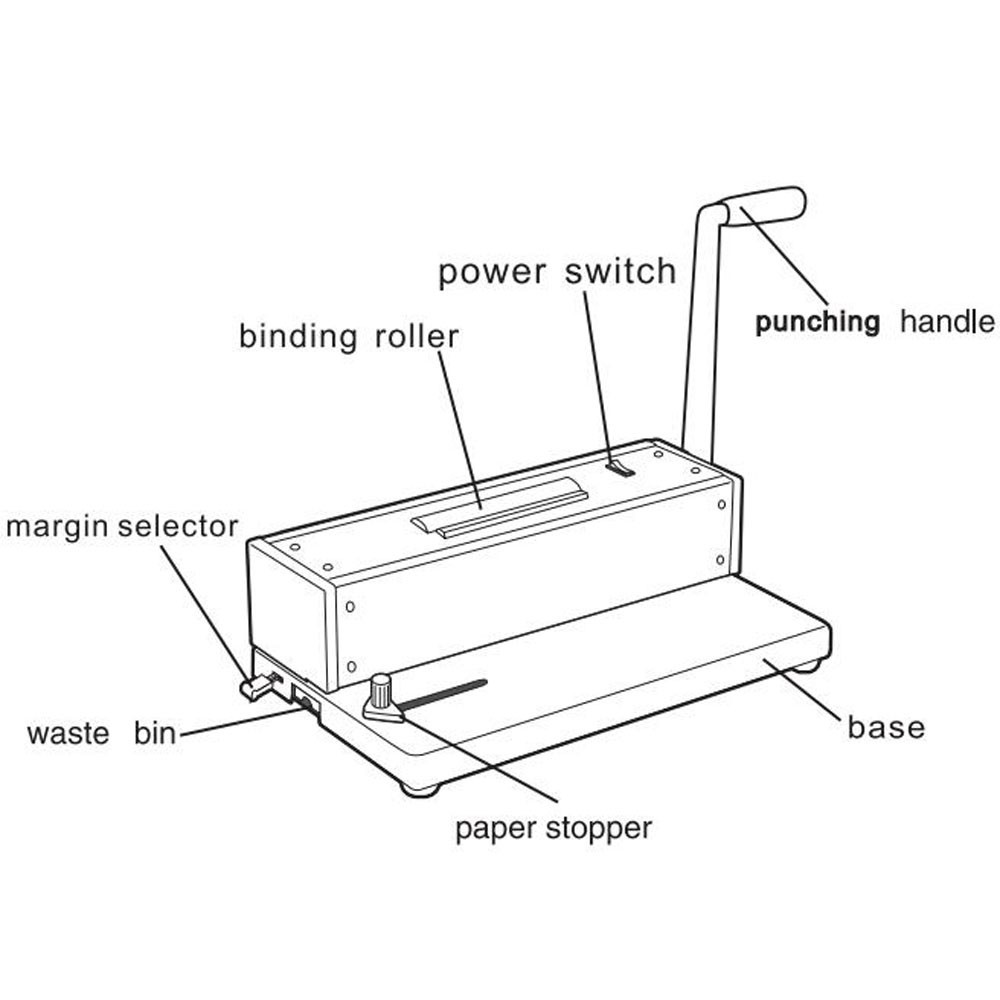 Electric Spirl Coil Binding Machine Office Document Plastic Spiral Coil Binder