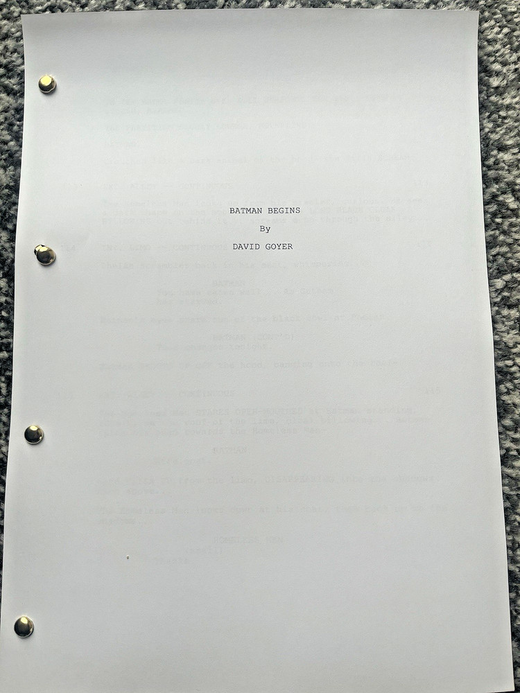 Batman Begins Film Screenplay / Script. Christian Bale, Cillian Murphy.