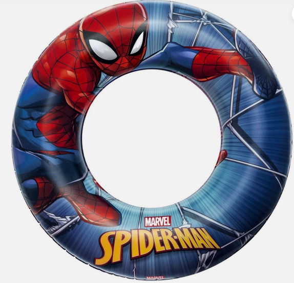 MARVEL SPIDERMAN 20" INFLATABLE SWIM RING FLOAT KIDS BOY WATER POOL FLOATIES TOY