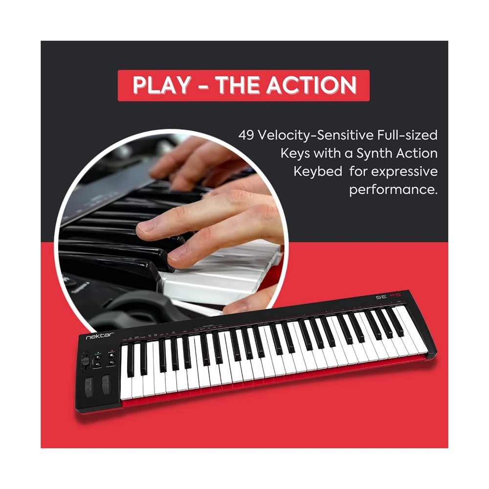 Nektar, 49-Key Midi Controller (SE49),Black white Grey