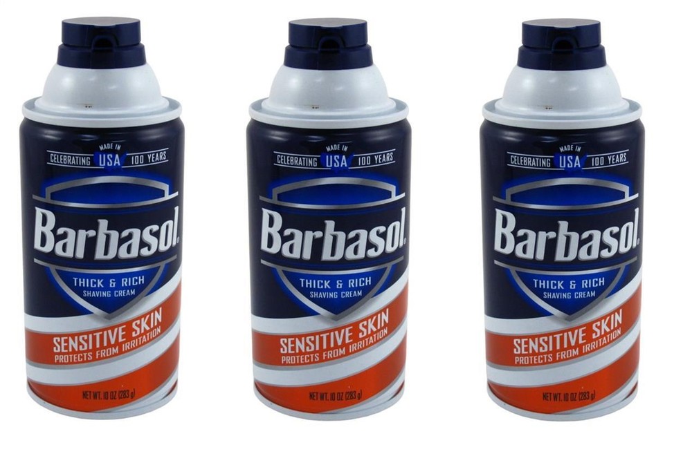 BL Barbasol Shaving Cream Sensitive Skin 10oz each *Three Pack*
